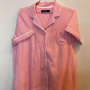 Lauren Ralph Lauren 100% cotton pajama button down short sleeve top